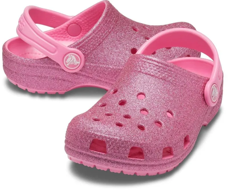 Crocs Classic Glitter Clog Kids in Pink Lemonade-1